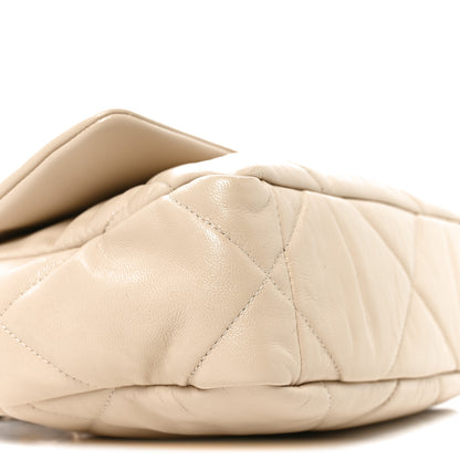 Chanel Goatskin Quilted Medium Chanel 19 Flap Light Beige 9 of 10