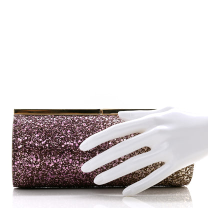 Jimmy Choo Coarse Glitter Trinket Clutch Pink Gold 2 of 7