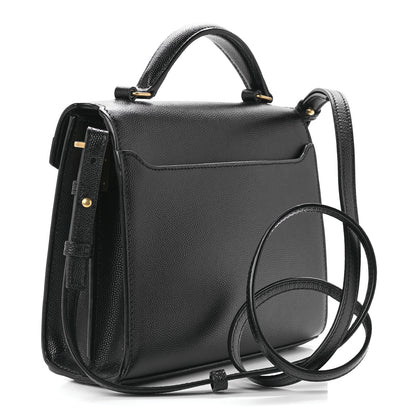 Saint Laurent Grain de Poudre Mini Classic Monogram Cassandra Top Handle Black 3 of 13