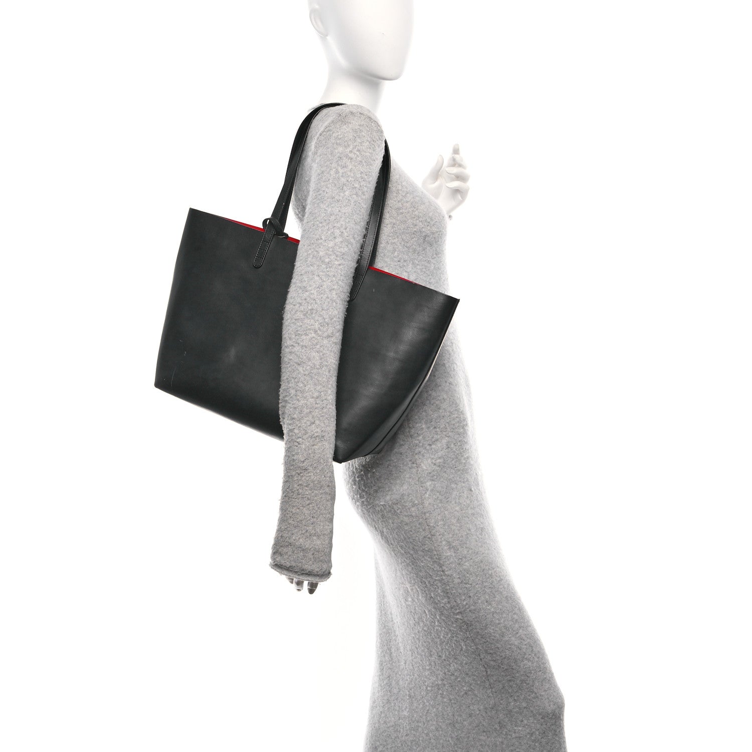 Mansur Gavriel Calfskin Shopping Tote Black Flamma 2 of 17