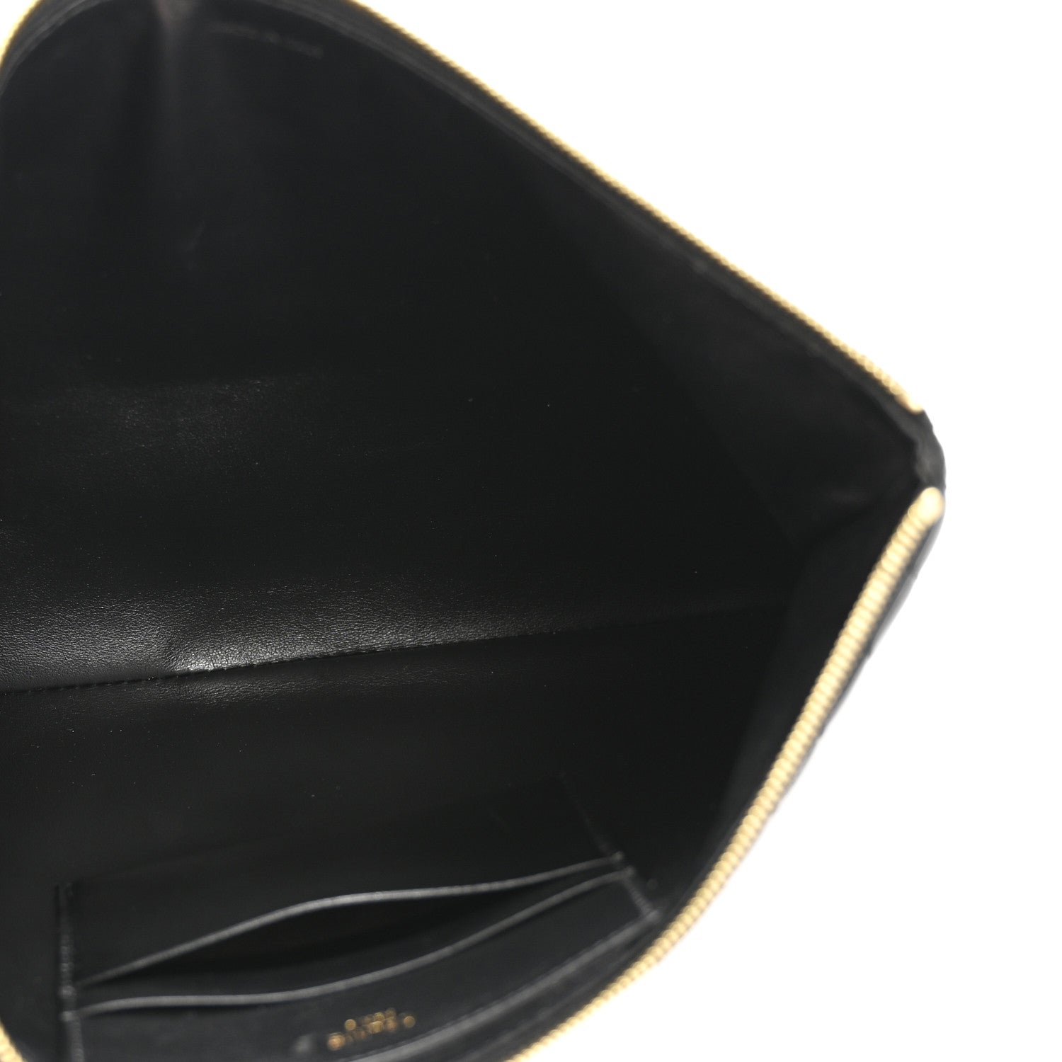 Celine Calfskin Quilted C Charm Pouch Black 5 of 10