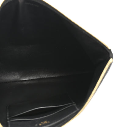 Celine Calfskin Quilted C Charm Pouch Black 5 of 10