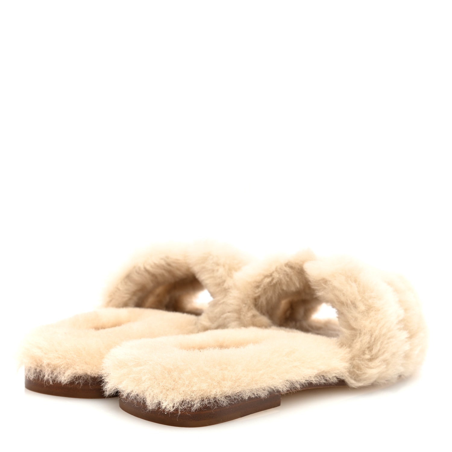 Hermes Woolskin Oran Sandals 39 Beige Argile 4 of 8