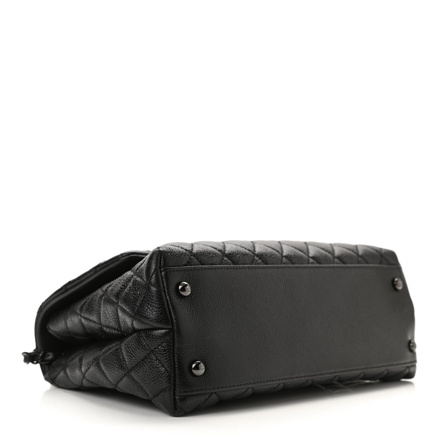 Caviar Quilted Small Coco Handle Flap So Black
