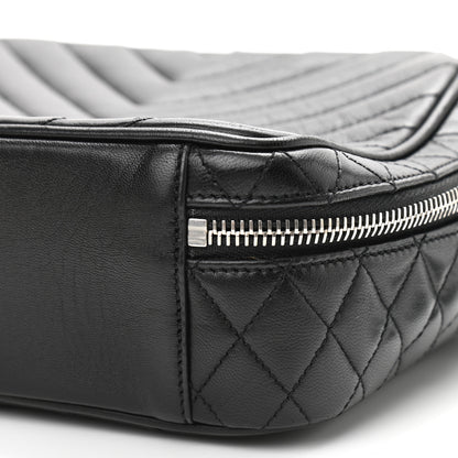 Saint Laurent Lambskin Matelasse Chevron Lunchbox Bag Black 9 of 9