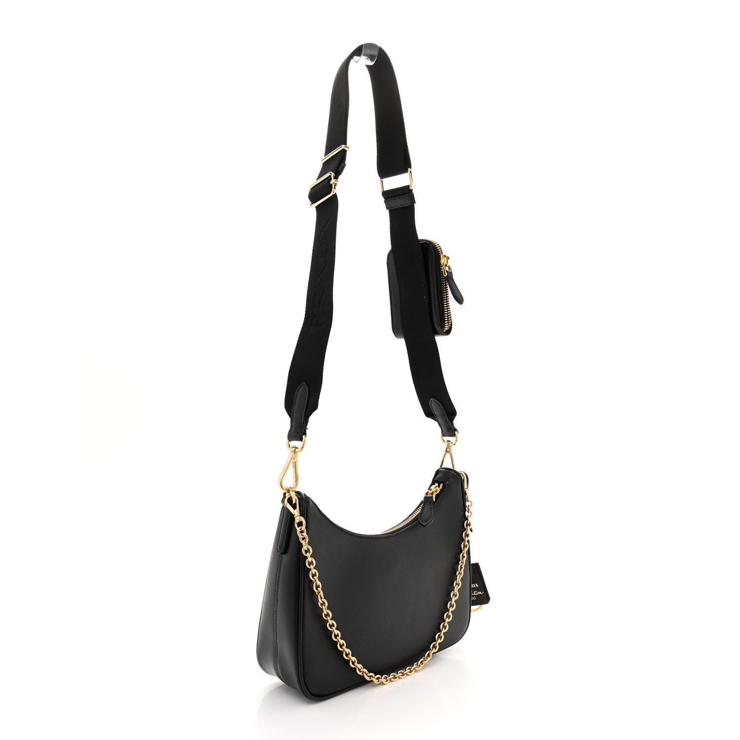 Prada Saffiano Lux Re-Edition 2005 Shoulder Bag Black 3 of 12