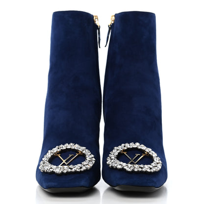 Louis Vuitton Suede Madeleine Ankle Boots 38 Marine 2 of 10