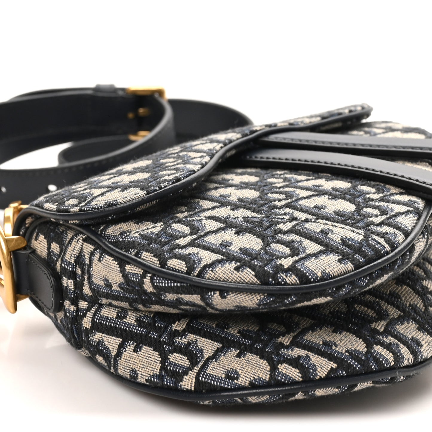 Oblique Mini Saddle Bag With Strap Blue