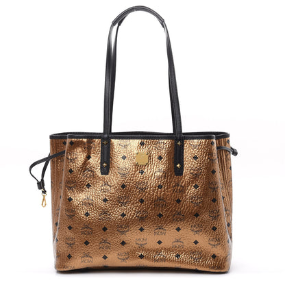 MCM Metallic Visetos Medium Shopper Tote Gold 1 of 9