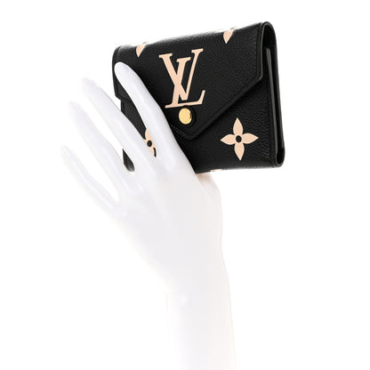 Louis Vuitton Empreinte Monogram Giant Victorine Wallet Black Beige 2 of 7