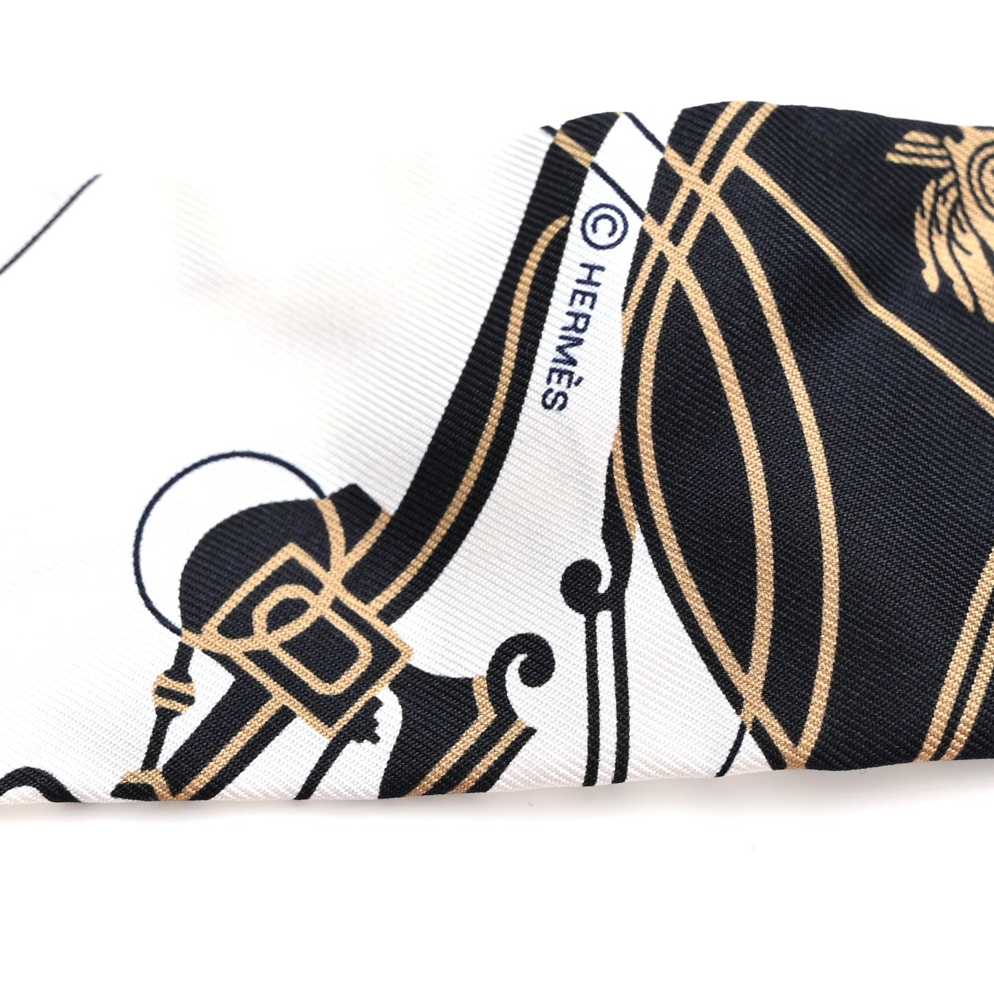 Silk Ex-Libris Twilly White Marine Gris