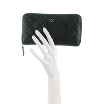 Chanel Caviar Quilted Large Gusset Zip Around Wallet Black 2 of 8