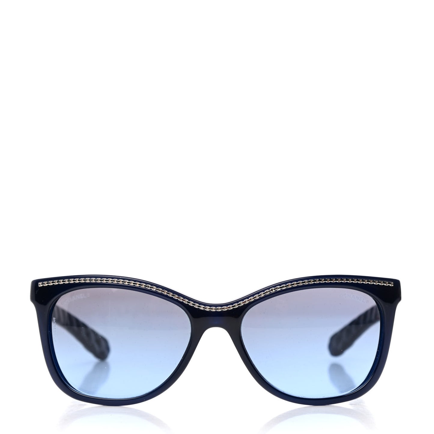 Cat Eye Chain Sunglasses 6041 Navy Blue