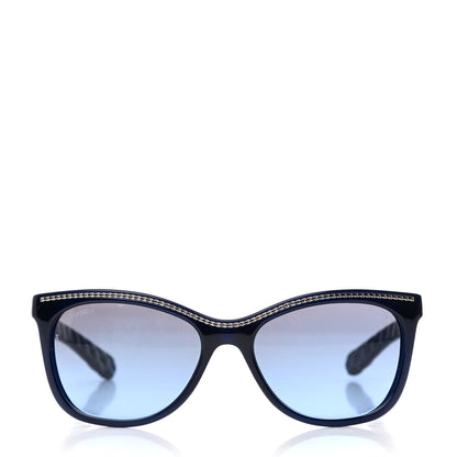 Chanel Cat Eye Chain Sunglasses 6041 Navy Blue 2 of 8