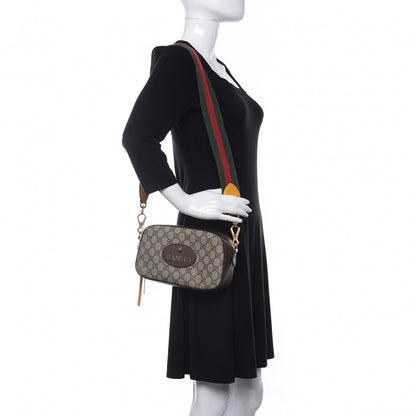 Gucci GG Supreme Monogram Web Neo Vintage Shoulder Bag Beige New Acero Crop 2 of 14