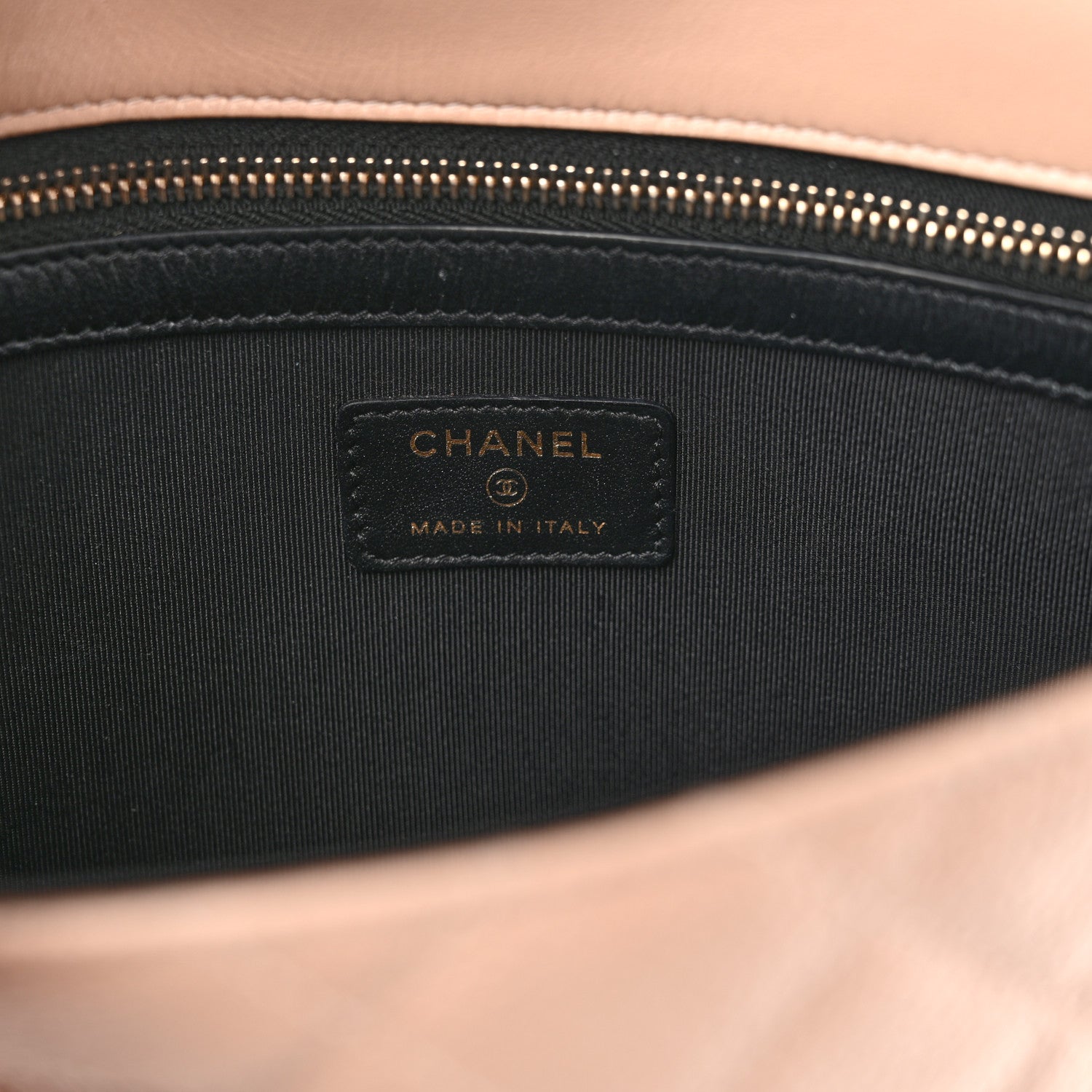 Chanel Caviar Quilted Filigree Flap Pouch Beige Black 6 of 8