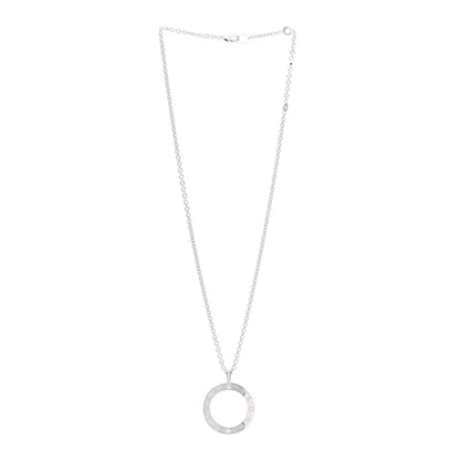 Bulgari 18K White Gold Diamond BVLGARI BVLGARI Circle Pendant Necklace 3 of 8
