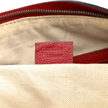 Gucci Grained Calfskin Logo Half Moon Hobo Red 7 of 13