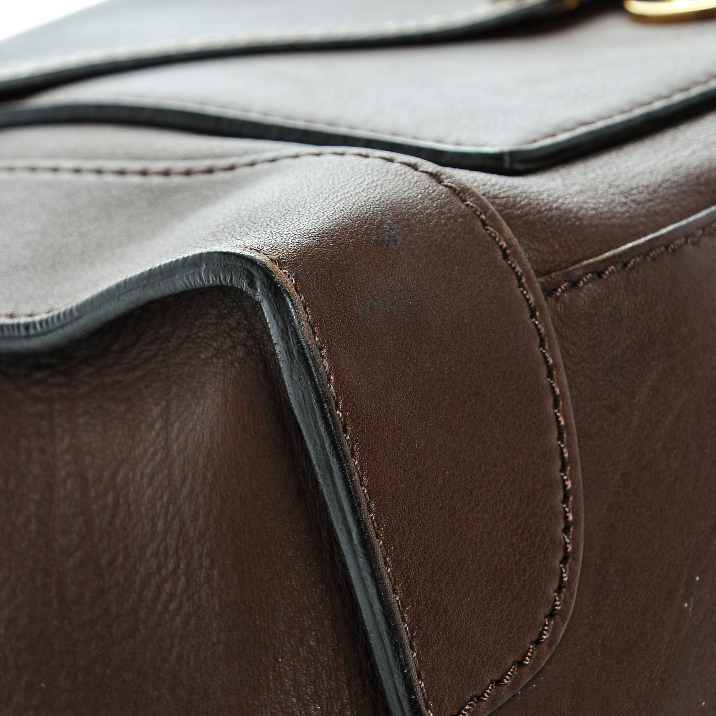 Smooth Calfskin Mini Envelope Luggage Brown