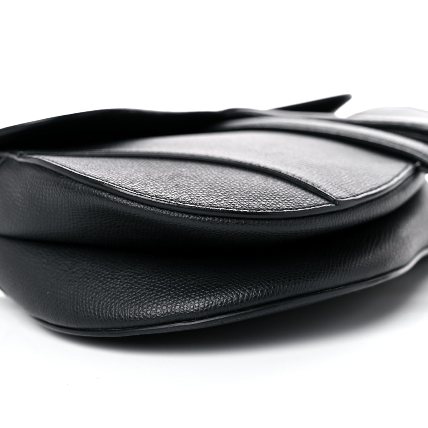 Grained Calfskin Saddle Bag Black