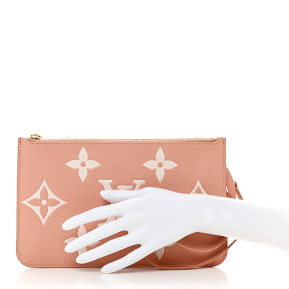 Louis Vuitton Empreinte Monogram Giant Neverfull MM Pochette Trianon Pink Cream 2 of 6