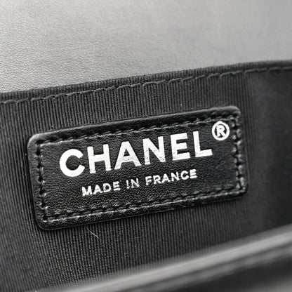 Chanel Glazed Calfskin Quilted Medium Chain Around Boy Flap Black 6 of 10