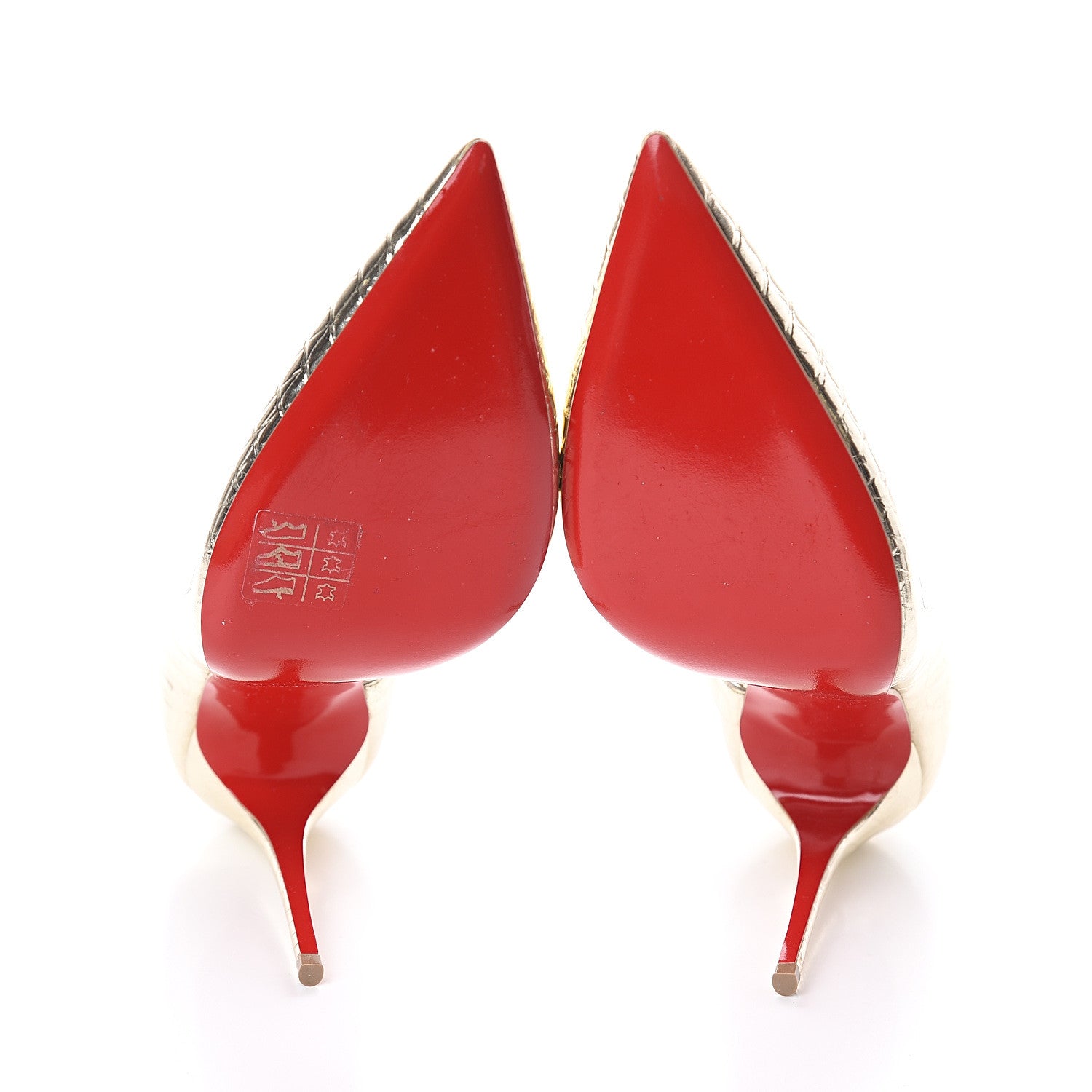 Christian Louboutin Metallo Cocco Iriza 100 Pumps 38 Platine 5 of 7
