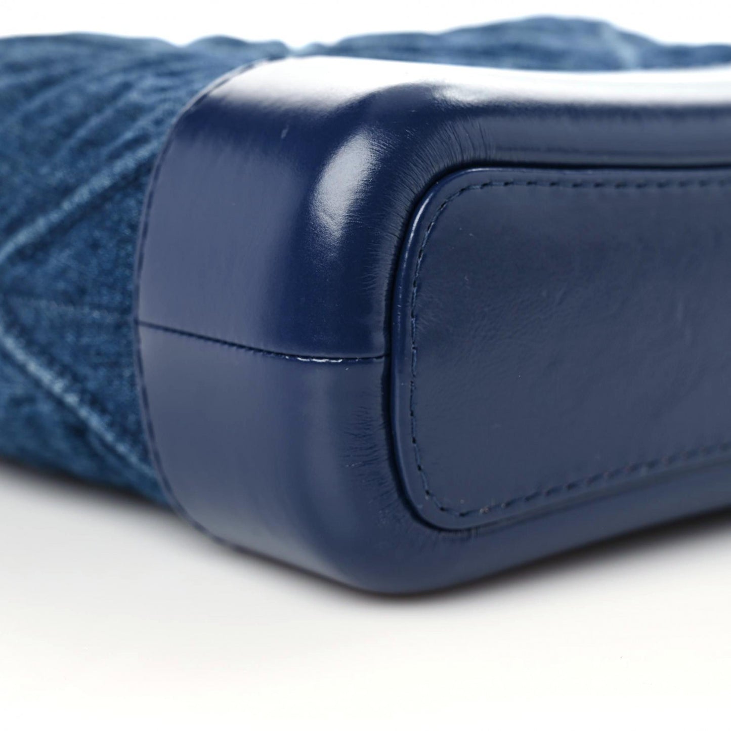 Denim Calfskin Quilted Small Gabrielle Logo Hobo Blue