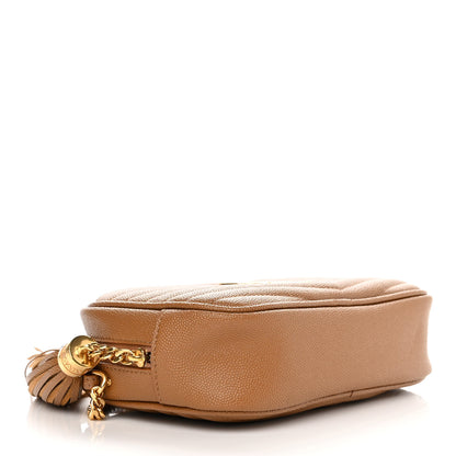 Saint Laurent Grain De Poudre Matelasse Monogram Mini Lou Camera Bag Dark Natural 4 of 9