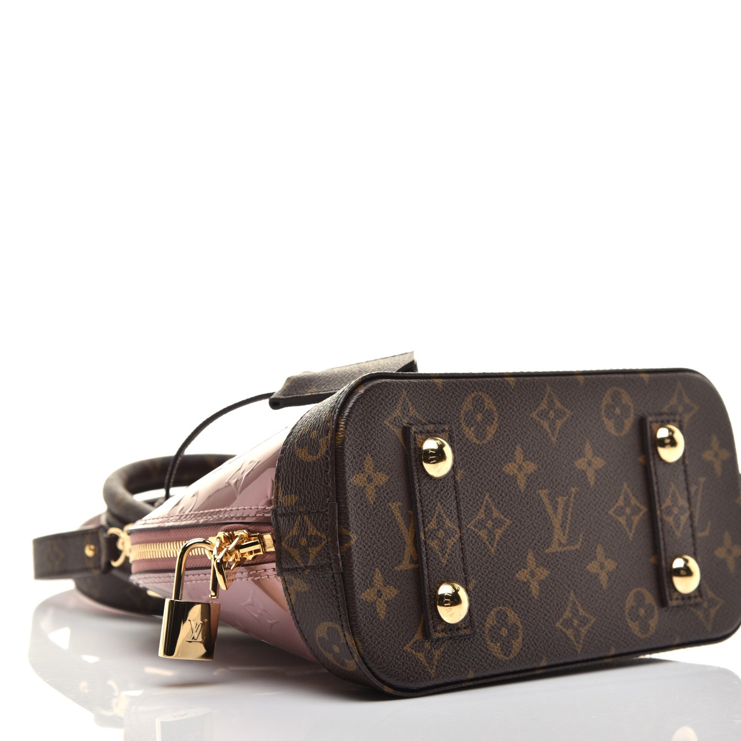 Louis Vuitton Vernis Monogram Alma BB Rose Pale Metallise 7 of 9