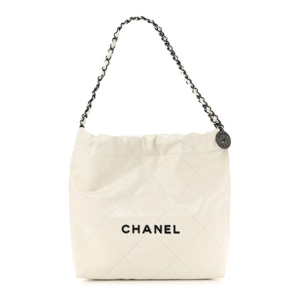 Chanel Shiny Calfskin Quilted Small Chanel 22 White 1 of 11