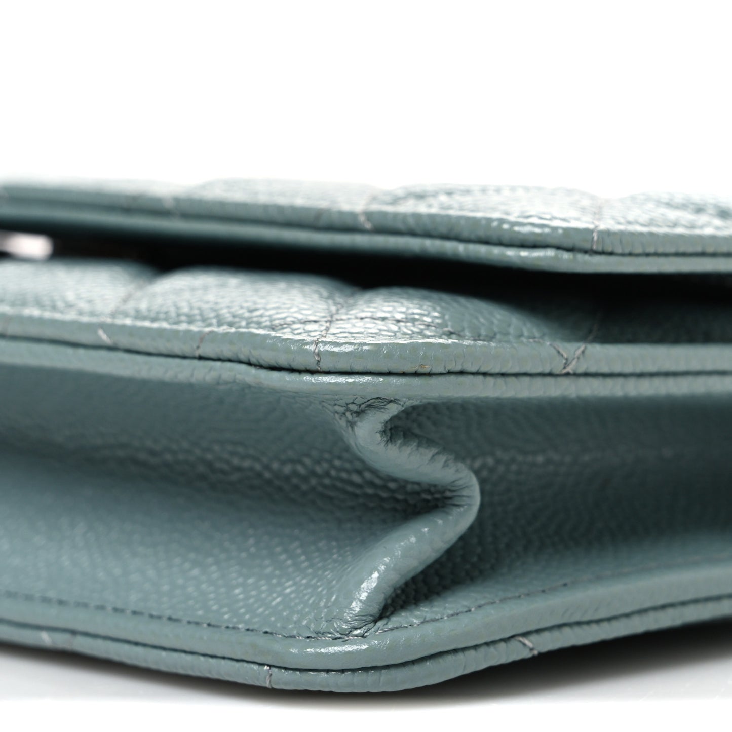 Caviar Quilted Wallet on Chain WOC Blue
