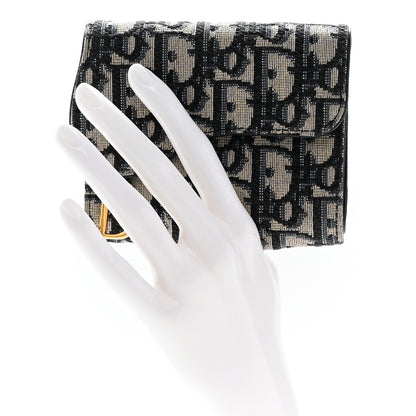 Christian Dior Oblique Saddle Lotus Wallet Blue 2 of 10