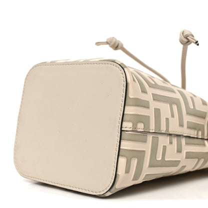 Fendi Vitello Liberty F is Fendi Bi-Color FF 1974 Embossed Mini Mon Tresor Bucket Bag Camelia Mandorlo 10 of 10