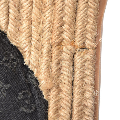 Louis Vuitton Denim Patent Monogram Bow Espadrille Wedges 38.5 Black 19 of 23