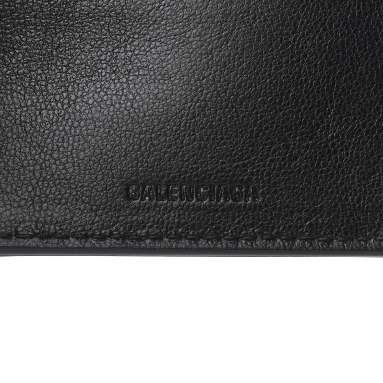 Balenciaga Smooth Calfskin Gradient Logo Mini Cash Tri-Fold Wallet Black Grey 6 of 8
