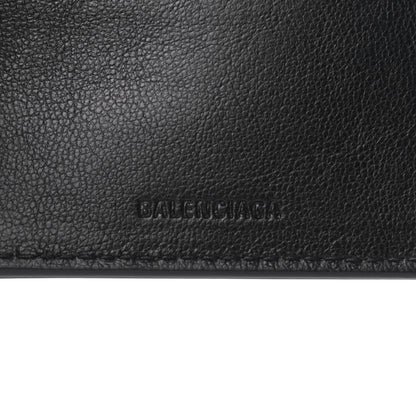 Balenciaga Smooth Calfskin Gradient Logo Mini Cash Tri-Fold Wallet Black Grey 6 of 8