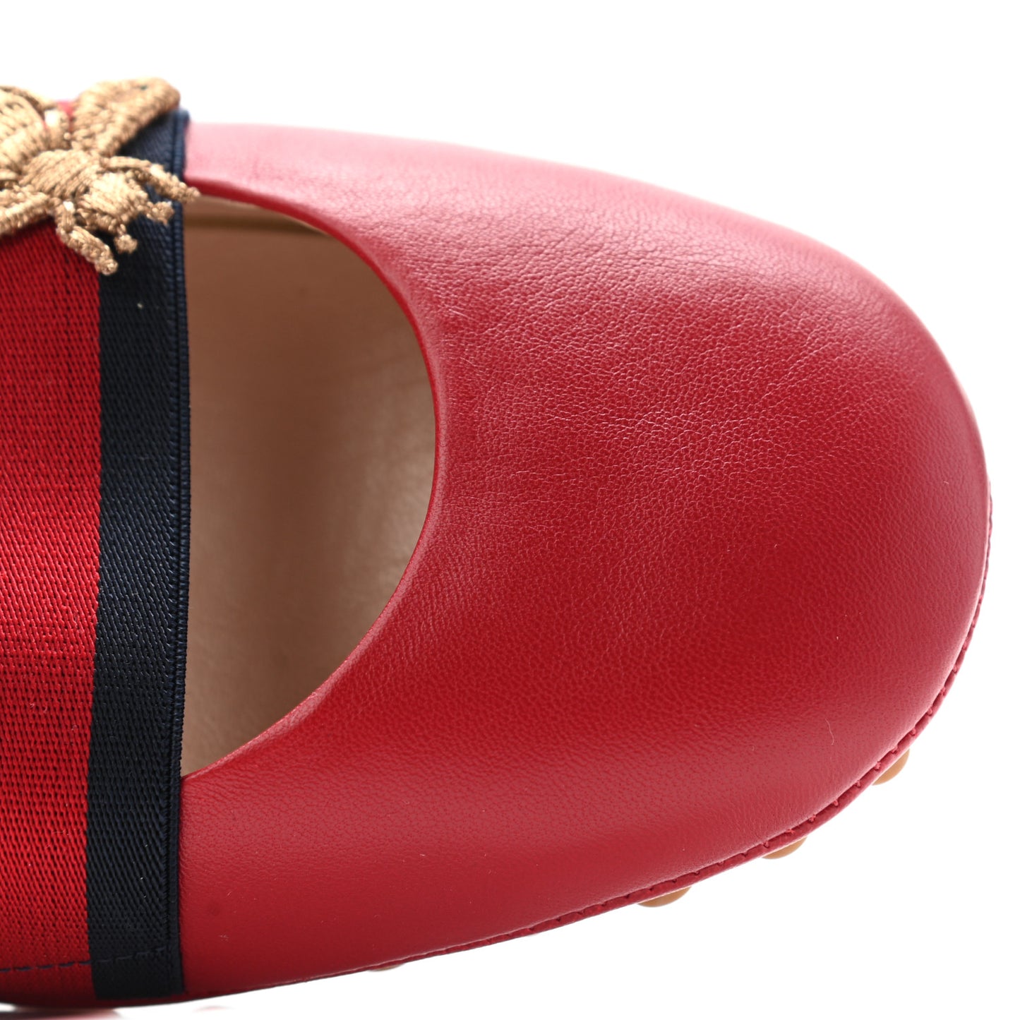 Calfskin Bayadere Bee Ballerina Flats 39 Hibiscus Red
