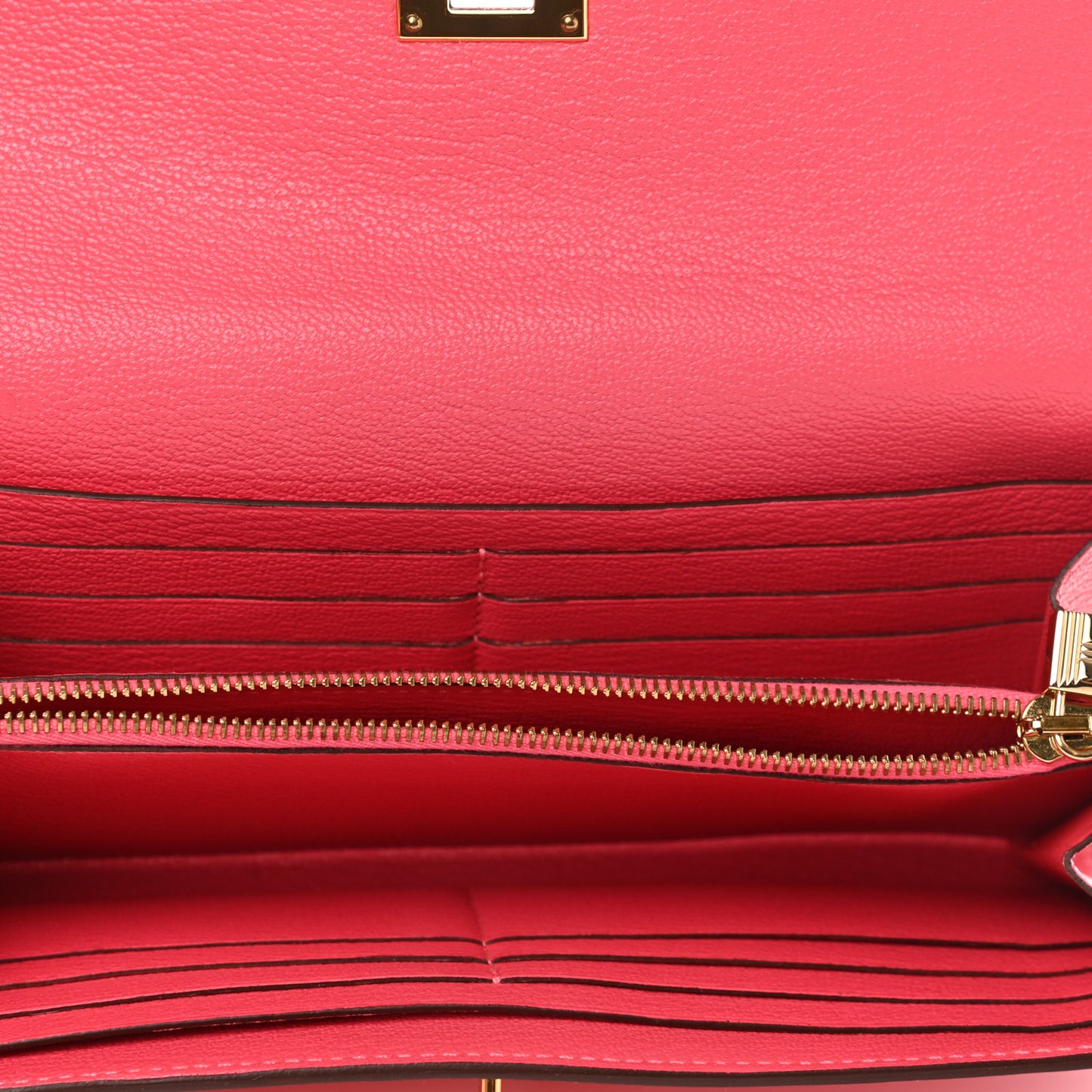 Chevre Mysore Kelly Longue Wallet Rose Lipstick