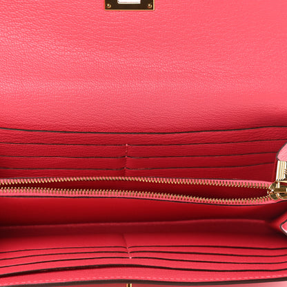Hermes Chevre Mysore Kelly Longue Wallet Rose Lipstick 5 of 8
