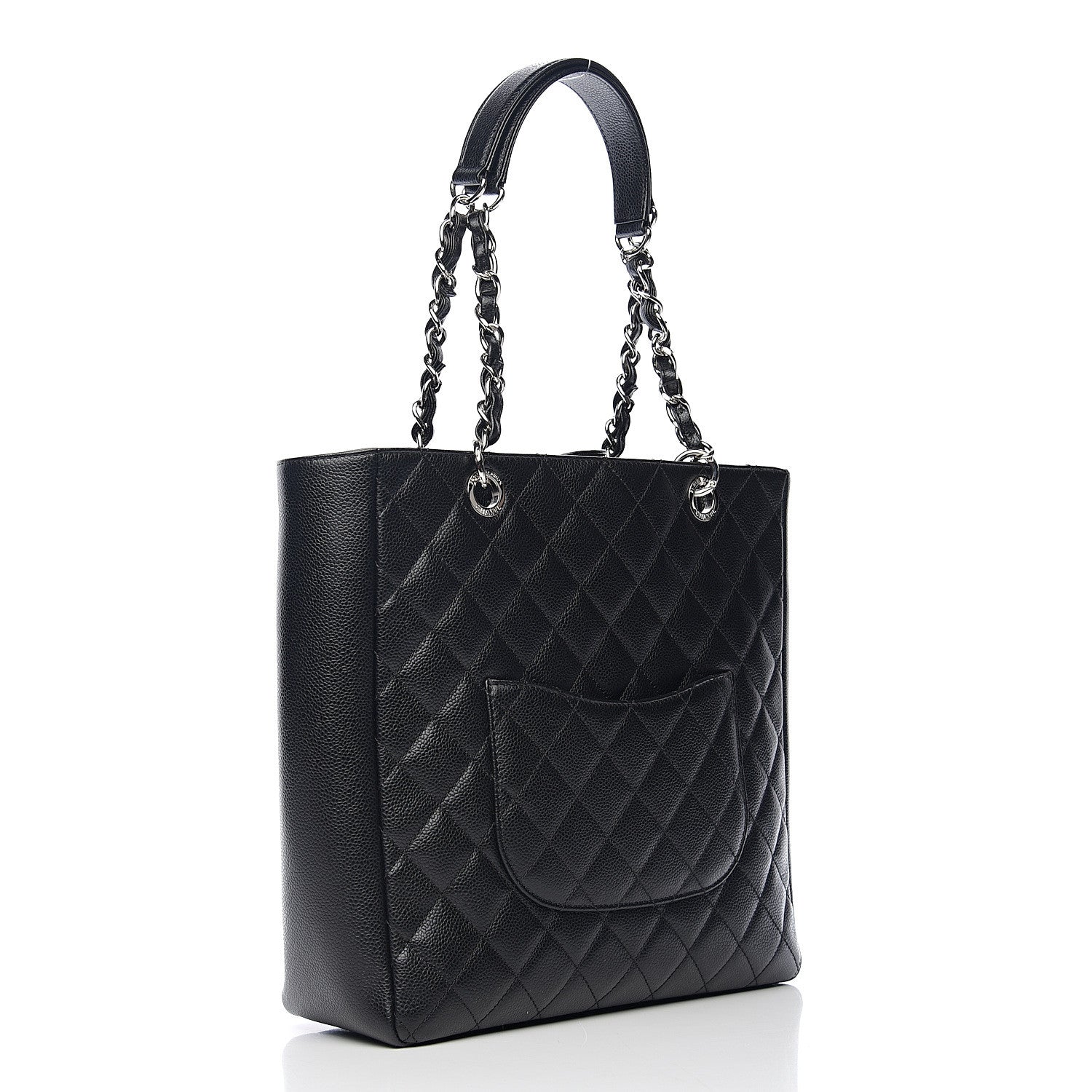 Chanel Caviar Quilted Petit Shopping Tote PST Black 2 of 9