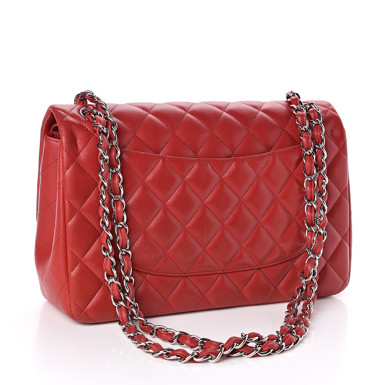 Chanel Lambskin Quilted Jumbo Double Flap Red 3 of 15