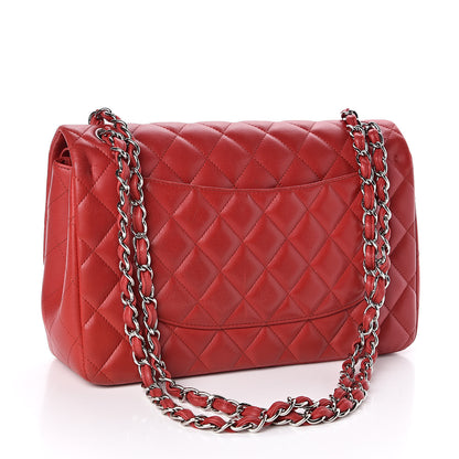 Chanel Lambskin Quilted Jumbo Double Flap Red 3 of 15