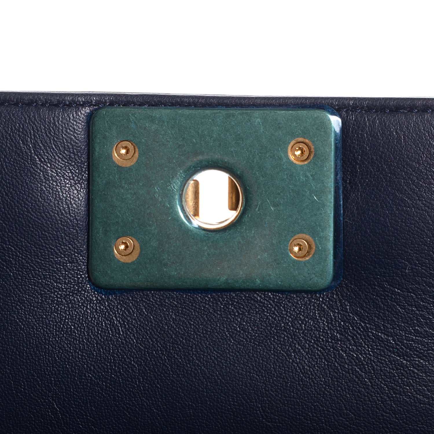 Chanel Sheepskin Braided Medium Boy Reverso Flap Navy Blue 8 of 9