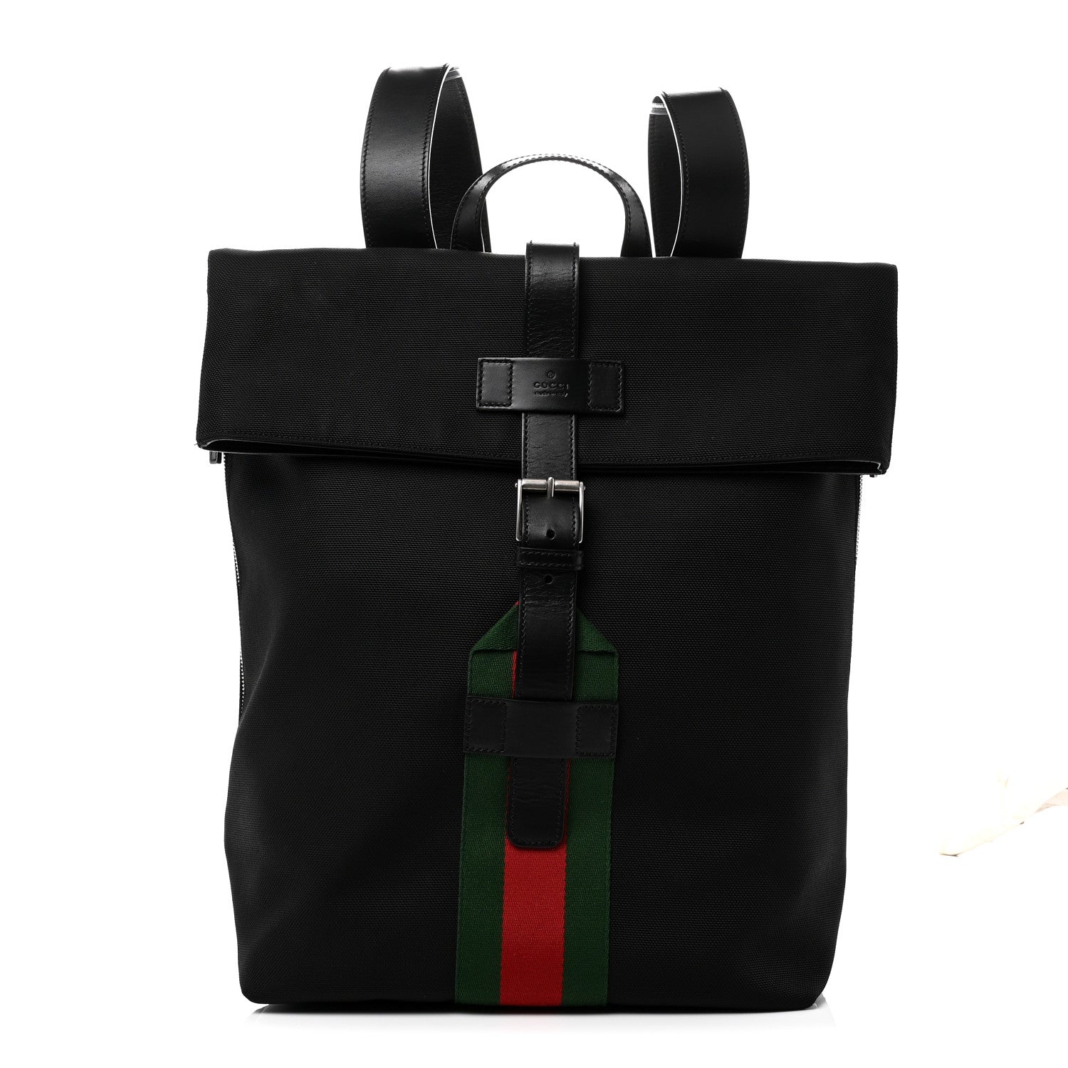 Gucci Techno Canvas Web Single Buckle Backpack Black 1 of 11