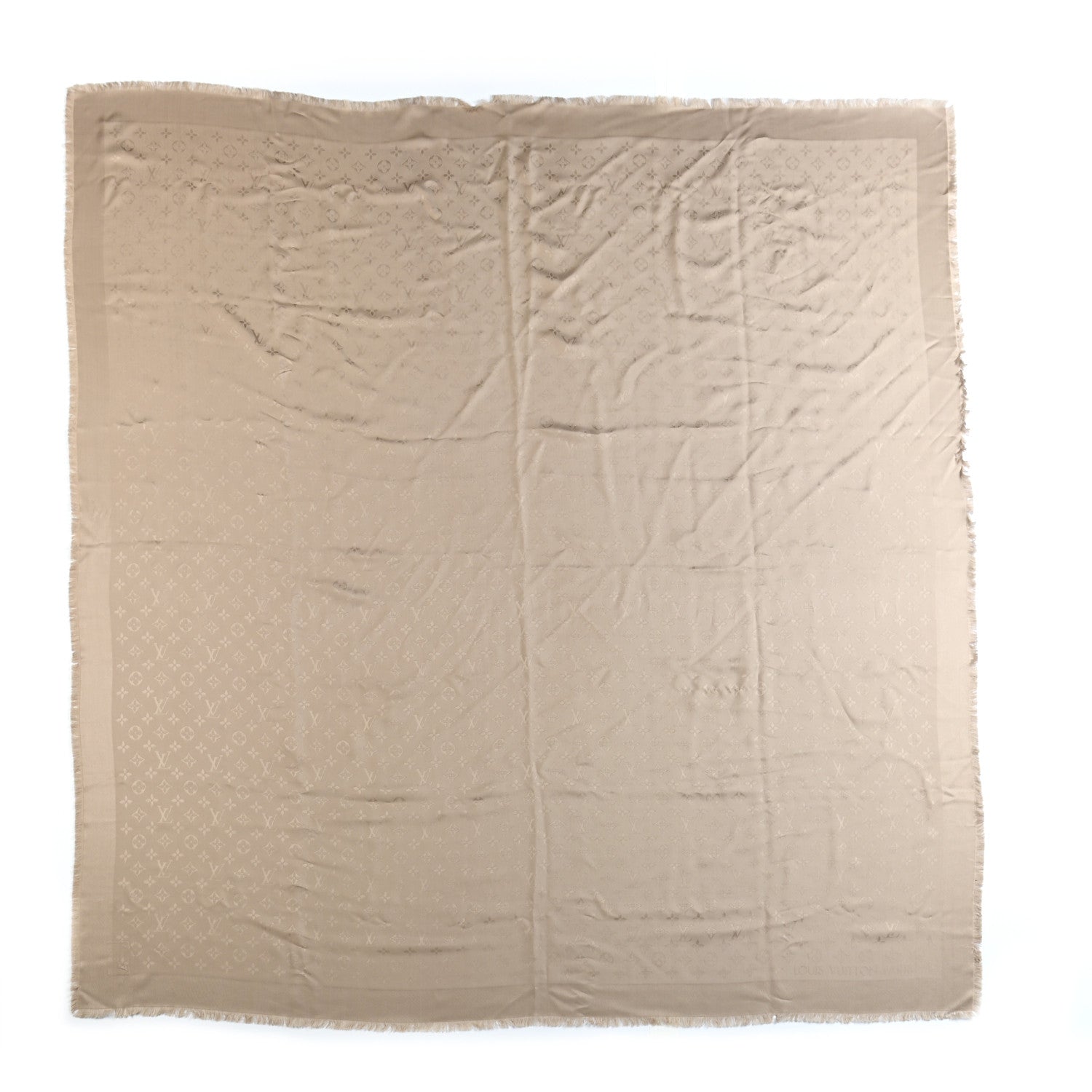 Louis Vuitton Silk Monogram Shawl Greige 1 of 3