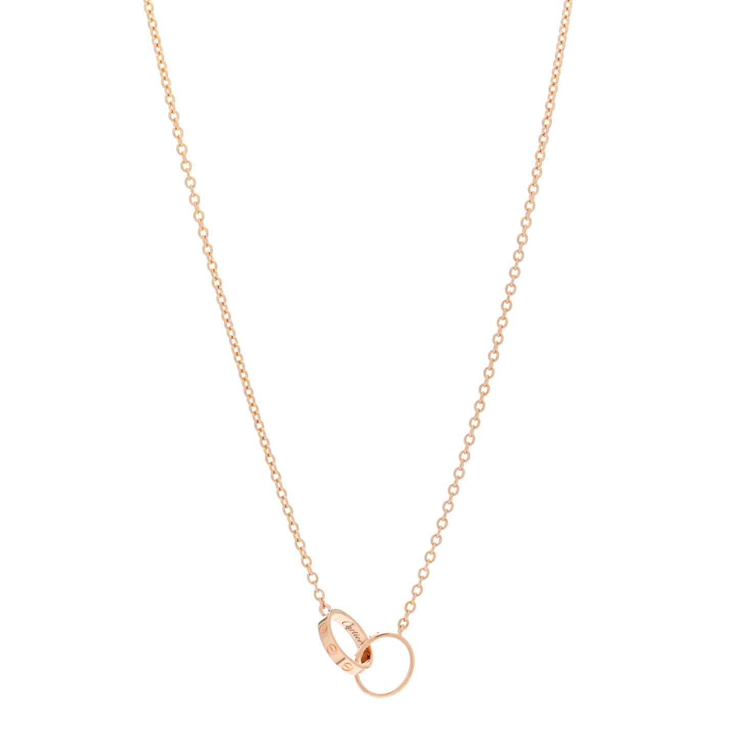 18K Pink Gold Interlocking LOVE Necklace