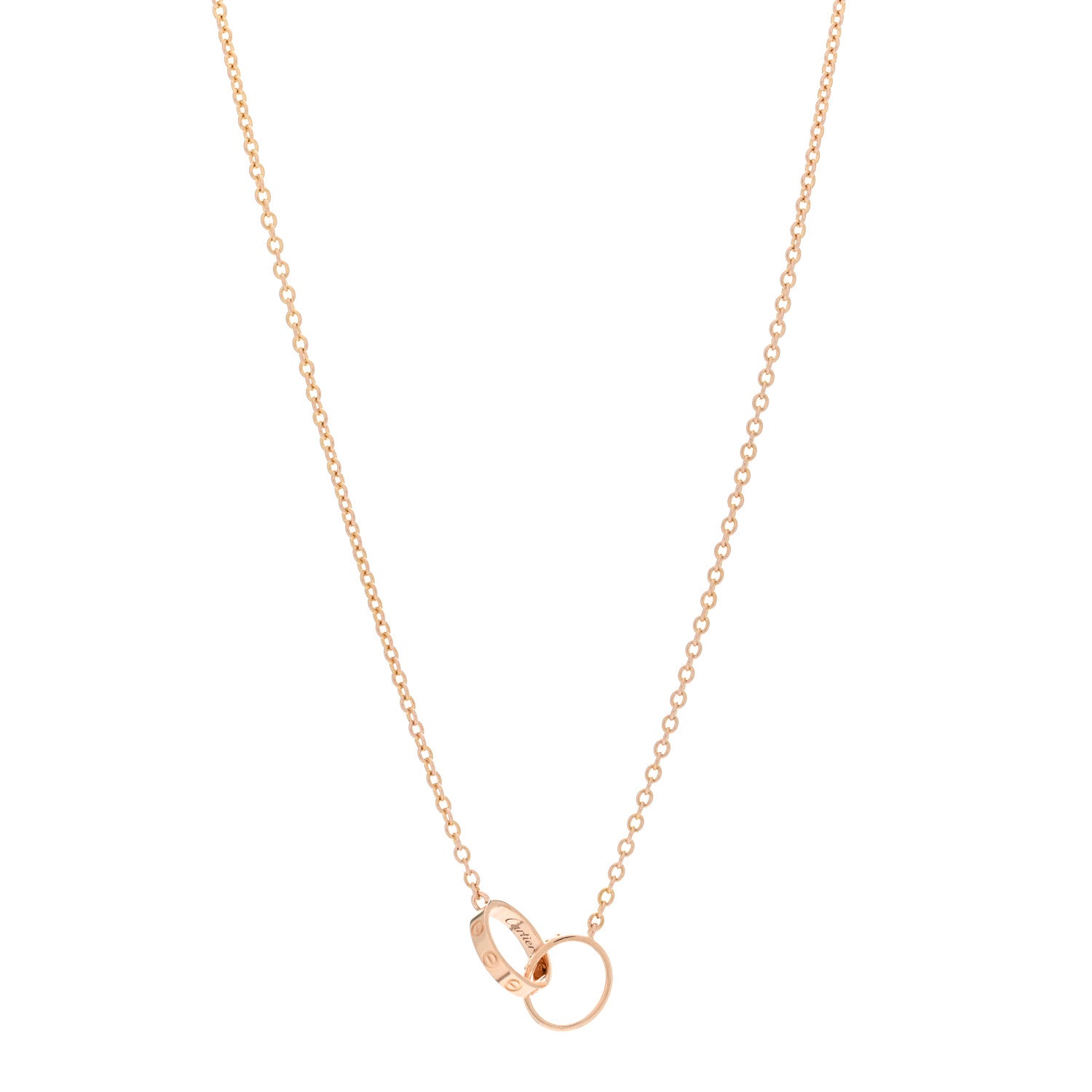 Cartier 18K Pink Gold Interlocking LOVE Necklace 1 of 4