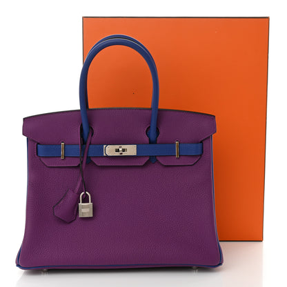 Hermes Togo Horseshoe Birkin 30 Anemone Blue Electrique 13 of 13