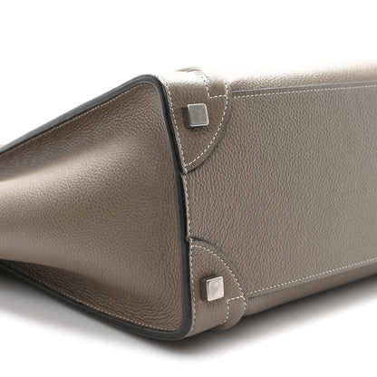 Celine Drummed Calfskin Micro Luggage Souris 8 of 10